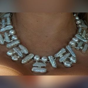 Fresh water pearl and 925 sterling silver Necklace